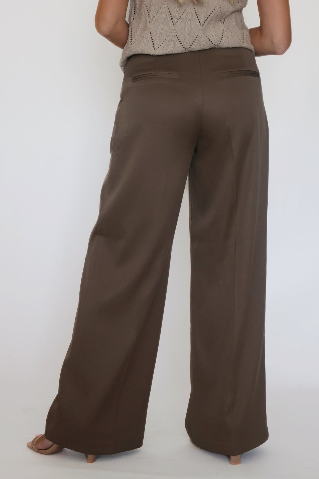 Lilibet Satin Pant - Khaki (FINAL SALE)