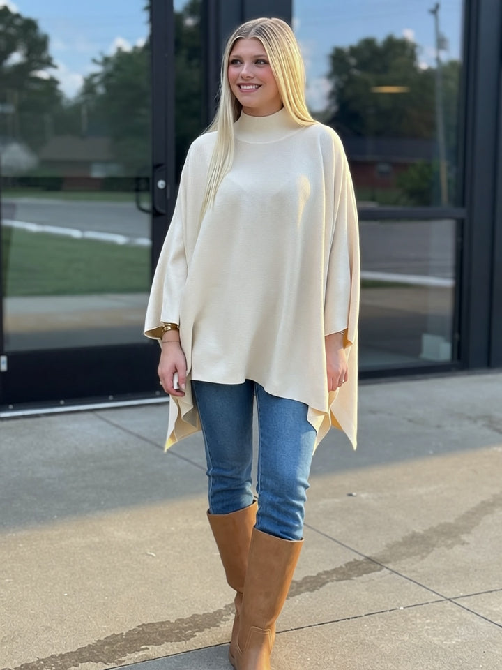 Golden Poncho Sweater