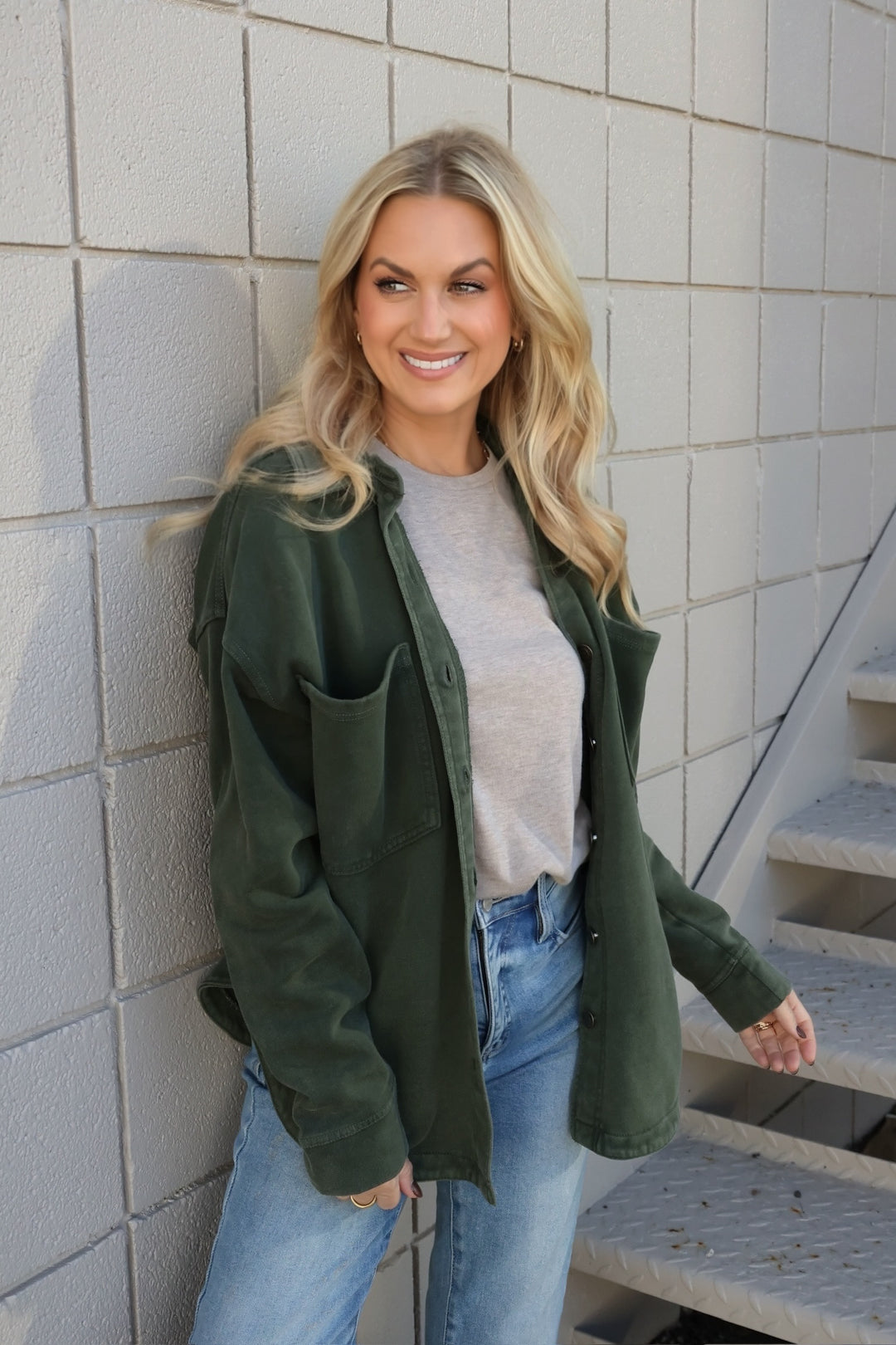 All Day Knit Jacket- Olive