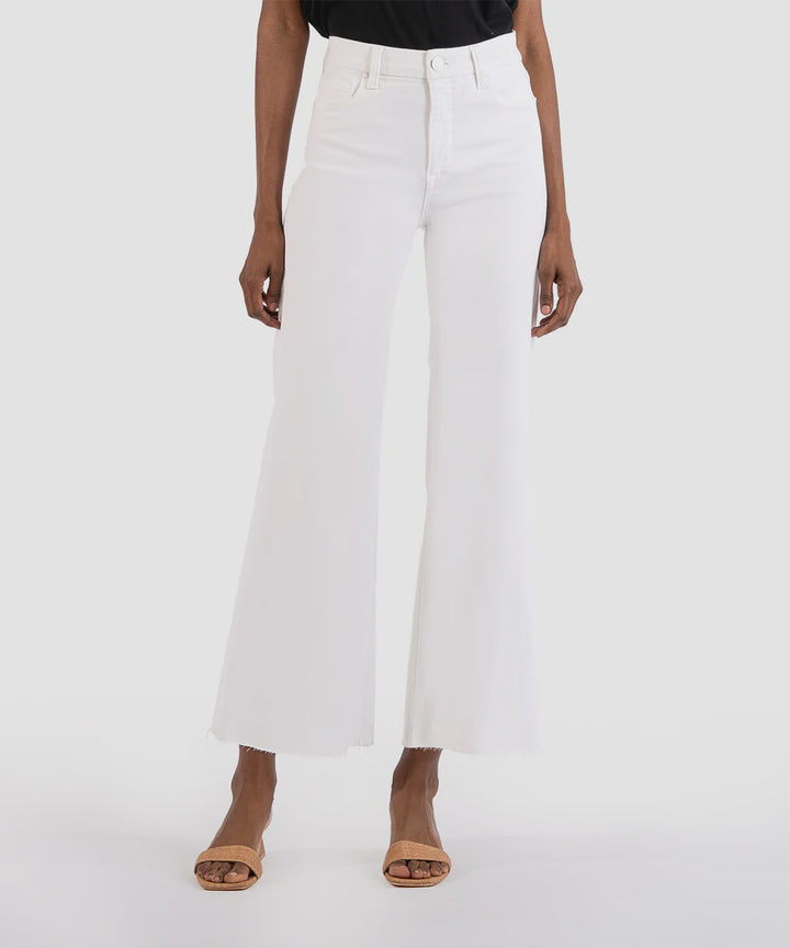 Meg High Rise Fab Ab Wide Leg Jean - Optic White