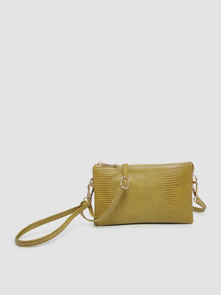 Riley Wristlet Crossbody- Lizard Fern