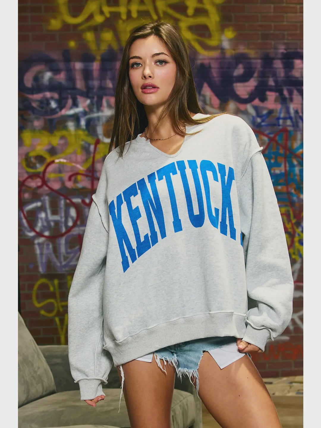 Kentucky Split Neck Sweatshirt
