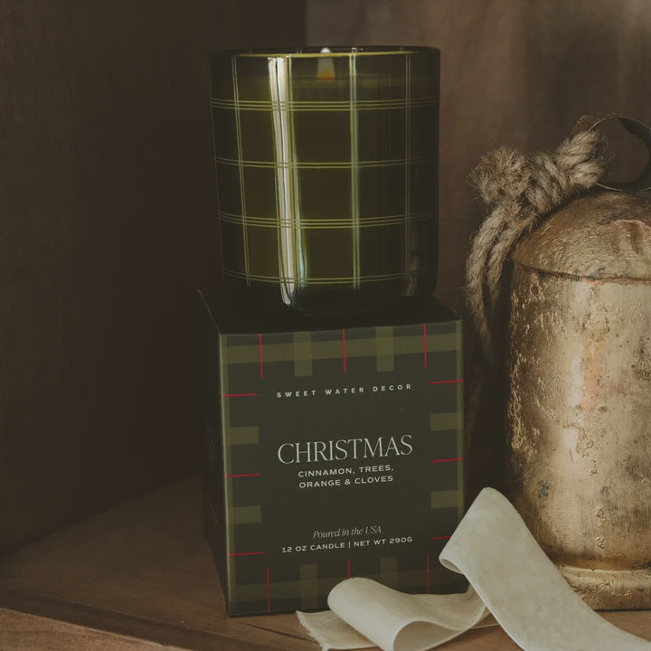 Christmas Plaid Candle
