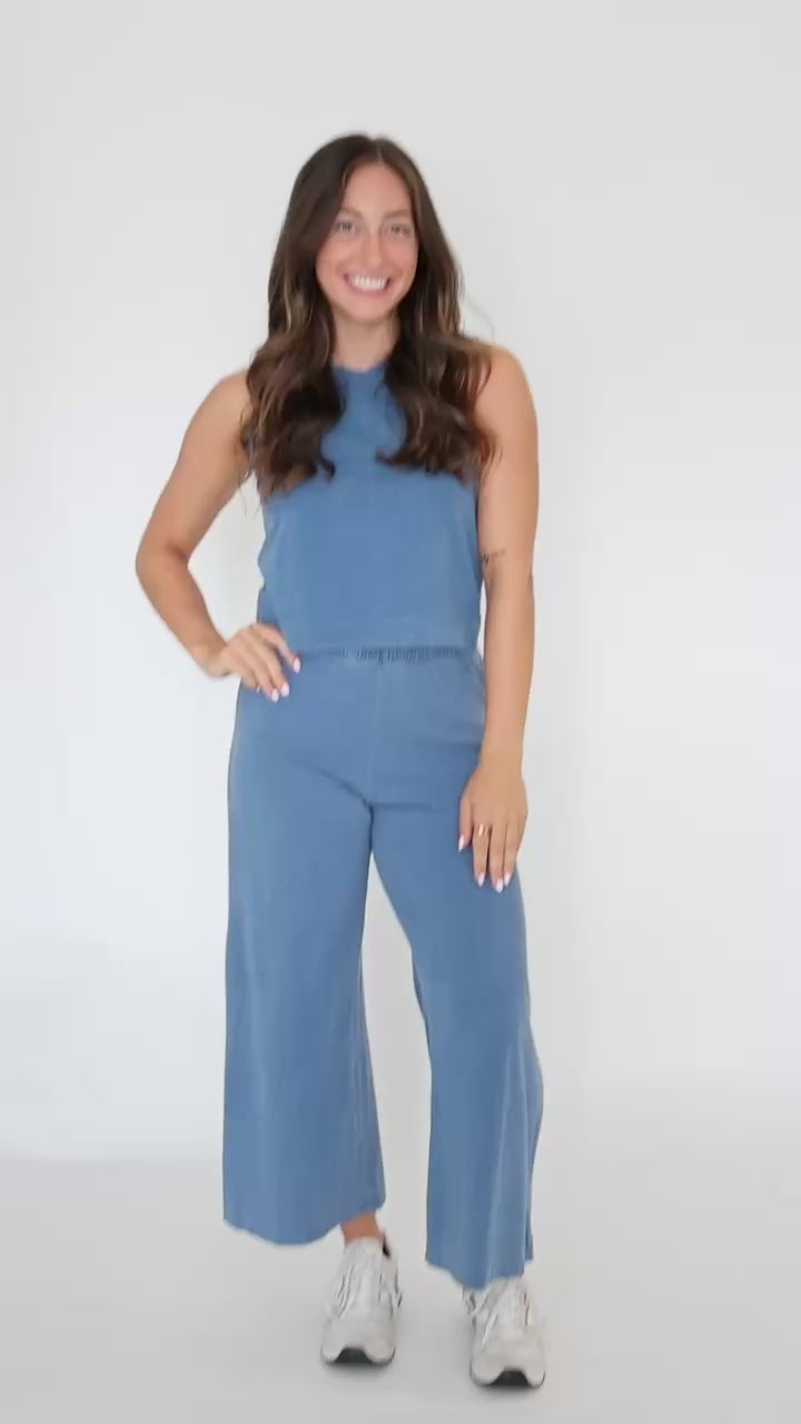 Sloane Jersey Denim Tank- Vintage Indigo