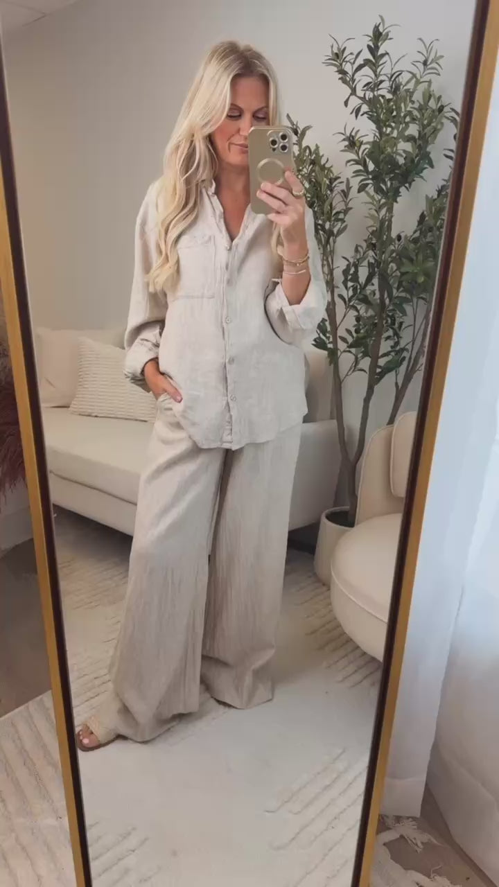 Henri Linen Pant - Flax (Final sale)