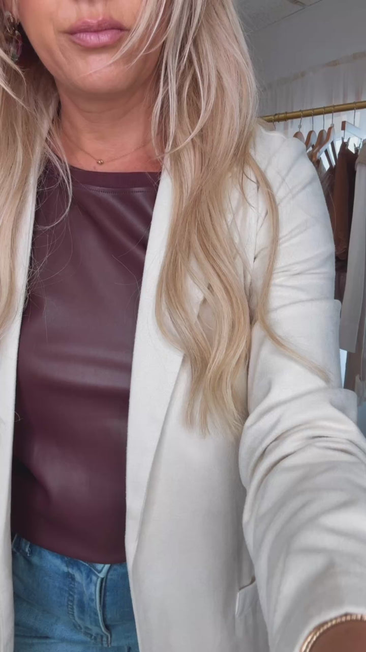 Carmea Vegan Leather Tank- Chocolate (FINAL SALE)