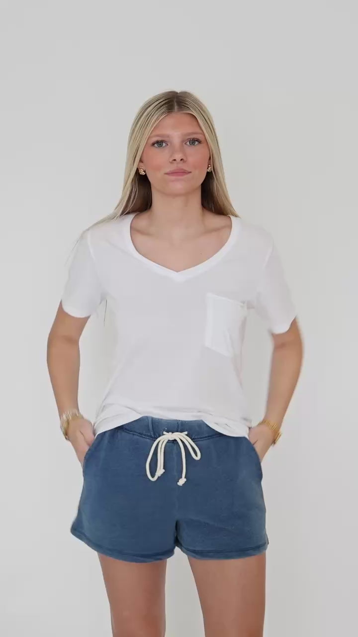 Modern Pocket Tee- White-final sale