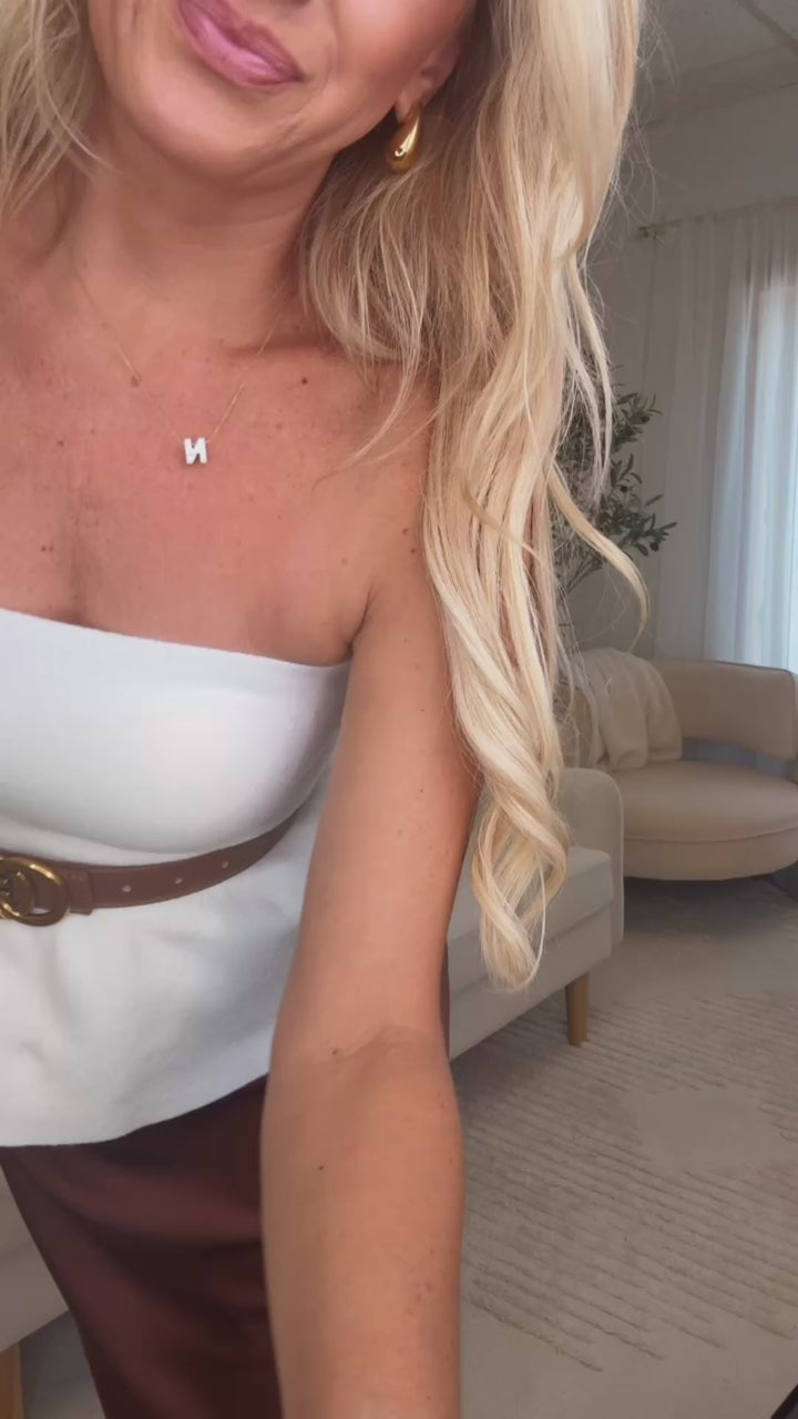 Ellie Strapless Peplum- White (FINAL SALE)