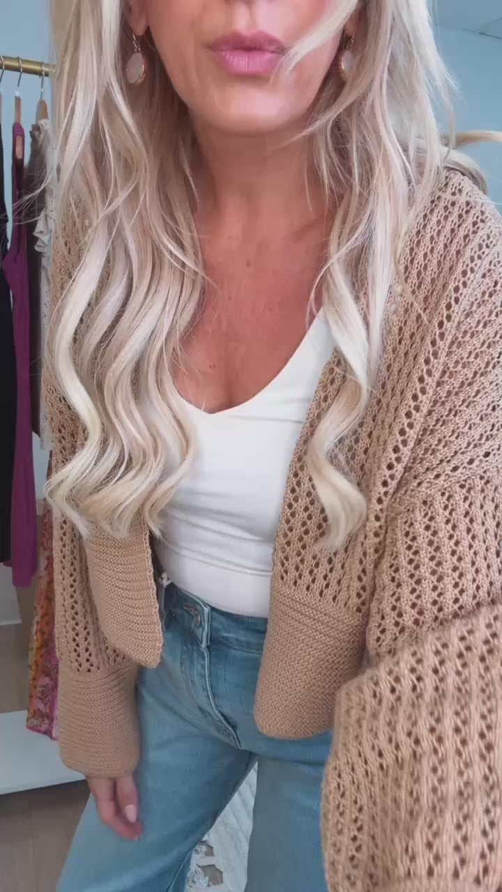 Michelle Cardigan- Camel-(FINAL SALE)